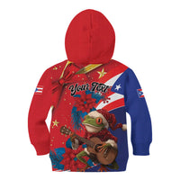 Personalized Puerto Rico Christmas Kid Hoodie Coqui Frog Playing Guitar - Wonder Print Shop