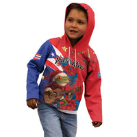 Personalized Puerto Rico Christmas Kid Hoodie Coqui Frog Playing Guitar - Wonder Print Shop