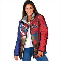 Personalized Puerto Rico Christmas Padded Jacket Coqui Frog Playing Guitar - Wonder Print Shop