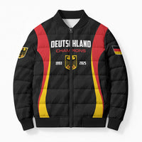 Custom Germany 2025 Champions Basketball Black Bomber Puffer Jacket - Wonder Print Shop