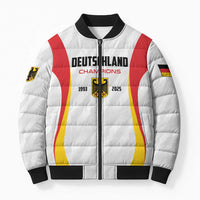 Custom Germany 2025 Champions Basketball White Bomber Puffer Jacket - Wonder Print Shop