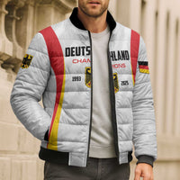 Custom Germany 2025 Champions Basketball White Bomber Puffer Jacket - Wonder Print Shop