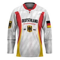 Custom Germany 2025 Champions Basketball White Hockey Jersey - Wonder Print Shop