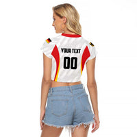 Custom Germany 2025 Champions Basketball White Raglan Cropped T Shirt - Wonder Print Shop
