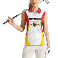 Custom Germany 2025 Champions Basketball White Women Sleeveless Polo Shirt - Wonder Print Shop