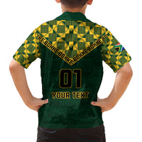 Custom South Africa Rugby Family Matching Long Sleeve Bodycon Dress and Hawaiian Shirt Go Bokke Champion 2023 World Cup - Wonder Print Shop