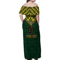 Custom South Africa Rugby Family Matching Off Shoulder Maxi Dress and Hawaiian Shirt Go Bokke Champion 2023 World Cup - Wonder Print Shop