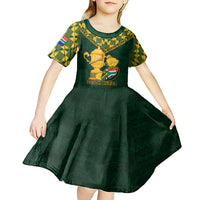 Custom South Africa Rugby Kid Short Sleeve Dress Go Bokke Champion 2023 World Cup - Wonder Print Shop