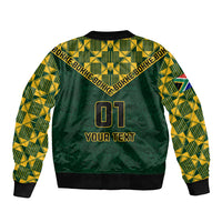 Custom South Africa Rugby Sleeve Zip Bomber Jacket Go Bokke Champion 2023 World Cup - Wonder Print Shop
