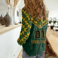 Custom South Africa Rugby Women Casual Shirt Go Bokke Champion 2023 World Cup - Wonder Print Shop