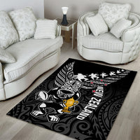 Custom New Zealand Silver Fern Rugby Area Rug Aotearoa Champion 2023 World Cup - Wonder Print Shop