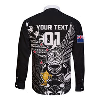 Custom New Zealand Silver Fern Rugby Long Sleeve Button Shirt Aotearoa Champion 2023 World Cup - Wonder Print Shop
