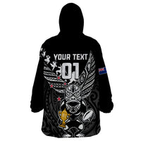 Custom New Zealand Silver Fern Rugby Wearable Blanket Hoodie Aotearoa Champion 2023 World Cup - Wonder Print Shop