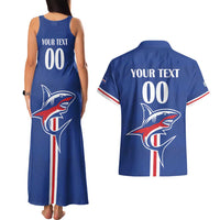 Custom Cape Verde 2026 Football Couples Matching Tank Maxi Dress and Hawaiian Shirt Blue Sharks WC Debut - Wonder Print Shop