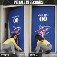 Custom Cape Verde 2026 Football Door Cover Blue Sharks WC Debut - Wonder Print Shop