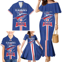 Custom Cape Verde 2026 Football Family Matching Mermaid Dress and Hawaiian Shirt Blue Sharks WC Debut - Wonder Print Shop