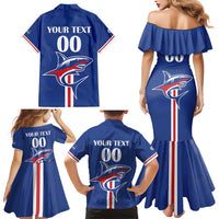 Custom Cape Verde 2026 Football Family Matching Mermaid Dress and Hawaiian Shirt Blue Sharks WC Debut - Wonder Print Shop