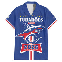 Custom Cape Verde 2026 Football Family Matching Off The Shoulder Long Sleeve Dress and Hawaiian Shirt Blue Sharks WC Debut - Wonder Print Shop