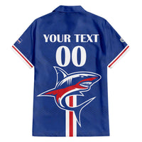 Custom Cape Verde 2026 Football Family Matching Off The Shoulder Long Sleeve Dress and Hawaiian Shirt Blue Sharks WC Debut - Wonder Print Shop