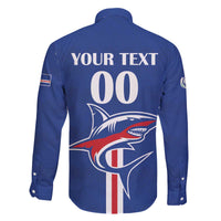 Custom Cape Verde 2026 Football Family Matching Off The Shoulder Long Sleeve Dress and Hawaiian Shirt Blue Sharks WC Debut - Wonder Print Shop