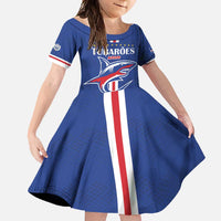 Custom Cape Verde 2026 Football Family Matching Off Shoulder Maxi Dress and Hawaiian Shirt Blue Sharks WC Debut - Wonder Print Shop