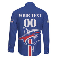 Custom Cape Verde 2026 Football Family Matching Off Shoulder Short Dress and Hawaiian Shirt Blue Sharks WC Debut - Wonder Print Shop