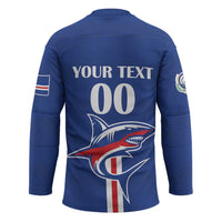Custom Cape Verde 2026 Football Hockey Jersey Blue Sharks WC Debut - Wonder Print Shop