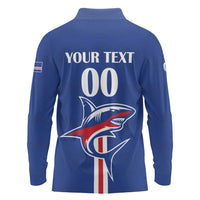 Custom Cape Verde 2026 Football Long Sleeve Polo Shirt Blue Sharks WC Debut - Wonder Print Shop