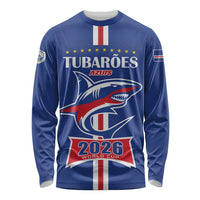 Custom Cape Verde 2026 Football Long Sleeve Shirt Blue Sharks WC Debut - Wonder Print Shop