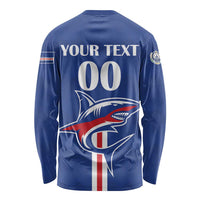 Custom Cape Verde 2026 Football Long Sleeve Shirt Blue Sharks WC Debut - Wonder Print Shop