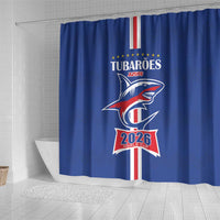 Cape Verde 2026 Football Shower Curtain Blue Sharks WC Debut - Wonder Print Shop
