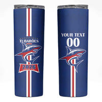 Custom Cape Verde 2026 Football Skinny Tumbler Blue Sharks WC Debut - Wonder Print Shop