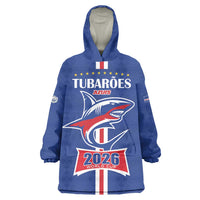 Custom Cape Verde 2026 Football Wearable Blanket Hoodie Blue Sharks WC Debut - Wonder Print Shop