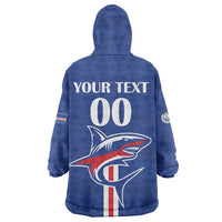 Custom Cape Verde 2026 Football Wearable Blanket Hoodie Blue Sharks WC Debut - Wonder Print Shop