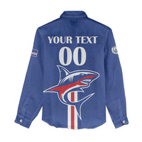 Custom Cape Verde 2026 Football Women Casual Shirt Blue Sharks WC Debut - Wonder Print Shop