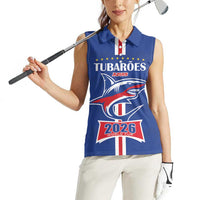 Custom Cape Verde 2026 Football Women Sleeveless Polo Shirt Blue Sharks WC Debut - Wonder Print Shop