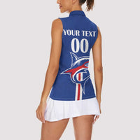 Custom Cape Verde 2026 Football Women Sleeveless Polo Shirt Blue Sharks WC Debut - Wonder Print Shop