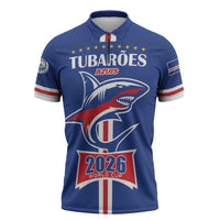Custom Cape Verde 2026 Football Zipper Polo Shirt Blue Sharks WC Debut - Wonder Print Shop