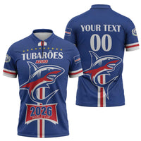 Custom Cape Verde 2026 Football Zipper Polo Shirt Blue Sharks WC Debut - Wonder Print Shop