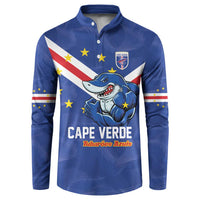 Custom Cape Verde Football Button Sweatshirt Tubaroes Azuis Make History - Wonder Print Shop