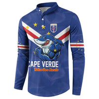 Custom Cape Verde Football Button Sweatshirt Tubaroes Azuis Make History - Wonder Print Shop