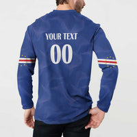 Custom Cape Verde Football Button Sweatshirt Tubaroes Azuis Make History - Wonder Print Shop