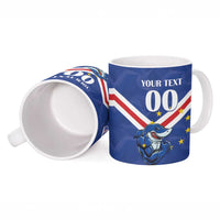 Custom Cape Verde Football Ceramic Mug Tubaroes Azuis Make History - Wonder Print Shop