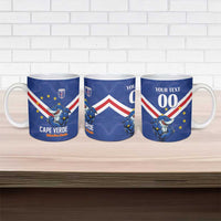Custom Cape Verde Football Ceramic Mug Tubaroes Azuis Make History - Wonder Print Shop