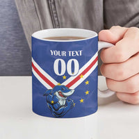Custom Cape Verde Football Ceramic Mug Tubaroes Azuis Make History - Wonder Print Shop