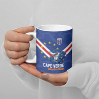Custom Cape Verde Football Ceramic Mug Tubaroes Azuis Make History - Wonder Print Shop