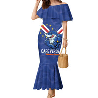 Custom Cape Verde Football Family Matching Mermaid Dress and Hawaiian Shirt Tubaroes Azuis Make History - Wonder Print Shop
