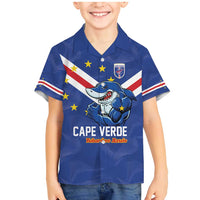 Custom Cape Verde Football Family Matching Mermaid Dress and Hawaiian Shirt Tubaroes Azuis Make History - Wonder Print Shop