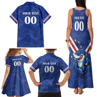 Custom Cape Verde Football Family Matching Tank Maxi Dress and Hawaiian Shirt Tubaroes Azuis Make History - Wonder Print Shop