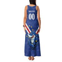 Custom Cape Verde Football Family Matching Tank Maxi Dress and Hawaiian Shirt Tubaroes Azuis Make History - Wonder Print Shop